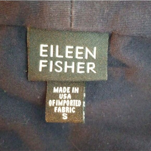 Eileen Fisher Size S Open Front Navy Blue Cardigan Jacket Cotton Lycra Blend - Picture 7 of 9